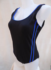Black / blue trim textured tum control pad cup swimming costume Size 14