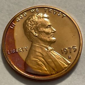 1975 ~ S Natural Toned Lincoln Memorial Cent Gem Proof Penny From Proof Set # 12