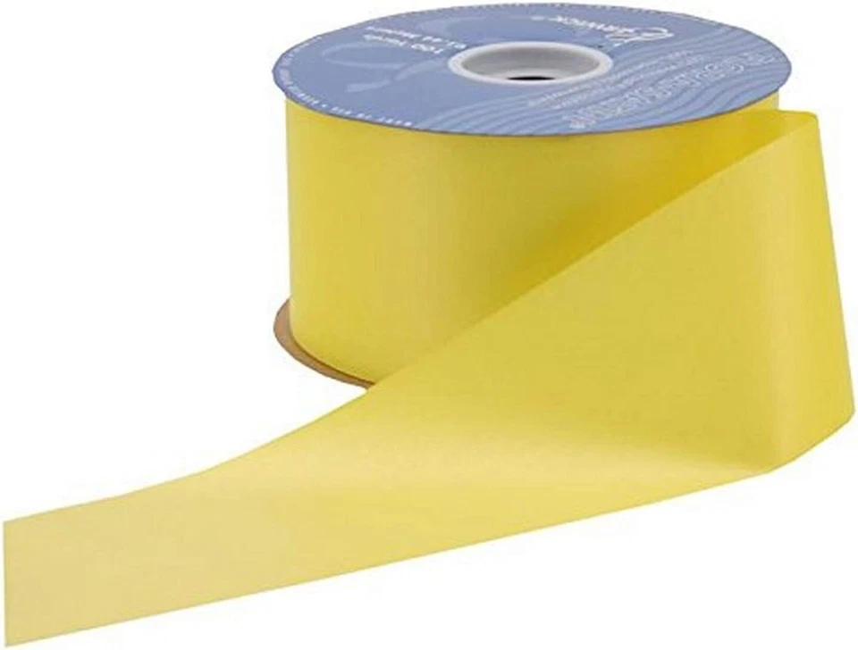 Berwick Offray Flora-Satin Ribbon 5/8" W X 100 Yards-Daffodil Yellow - Image 1 of 1