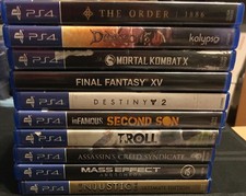 10 Sony Playstation 4 PS4 Games Lot Final Fantasy XV InFamous Mass Effect Troll