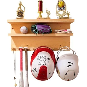 YEEYAYA 24-Inch Handmade bat racks Wall-Mounted Softball/Baseball Storage Rack – - Picture 1 of 8