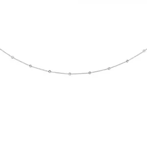 14k 18" White Gold .50ct Natural Diamond By The Yard Necklace - 8 stations - Picture 1 of 5
