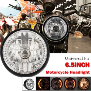 6.5 Inch Motorcycle Headlight LED Front Light Headlamp Universal Motorbike Black - Picture 1 of 9