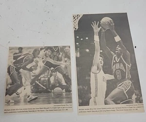 MICHAEL JORDAN Olympics Gold Medal Basketball Pre-NBA Photo 1984 Newspaper Clips - Picture 1 of 3