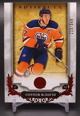 CONNOR MCDAVID 2018-19 Upper Deck Artifacts Hockey #101 Ruby Artifacts /349 - Image 1 of 3