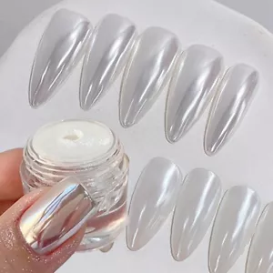 Moonlight Mirror Nail Power Silver Fine Glitter Metallic Effect Chrome Pigme - Bild 1 von 26