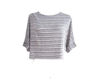 Caution To The Wind Damen Größe Medium/Large grau und weiß Strick Cropped Top - Bild 1 von 2