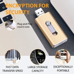 Unidad flash USB 256 GB iPhone/Android 3,0 2 TB/128 GB/64 GB/32 GB memoria de respaldo - Imagen 1 de 29