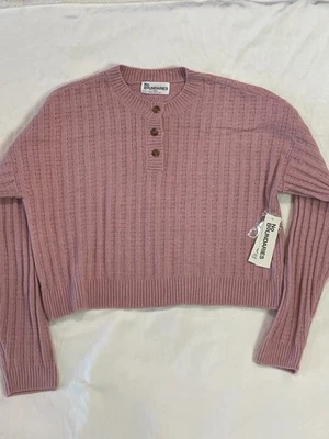 Suéter Pullover Para Mujer No Boundaries Rosa o Blanco Recortado Nuevo Con Etiquetas Varias Tallas Foto 1 de 4