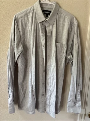 Marc Anthony Stretch Slim Fit Shirt Men's M Gray Long Sleeve Button-Up Casual - Image 1 of 4