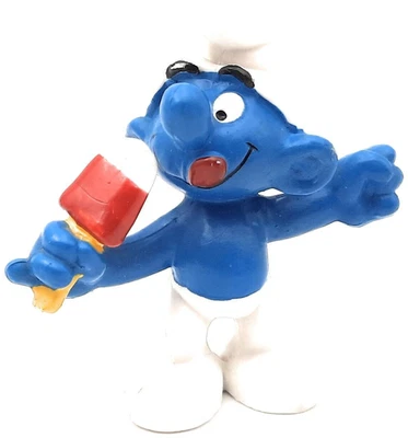 Smurfs Ice Cream Eating Smurf Vintage Schleich Peyo 20053. Made in Germany - Image 1 of 2