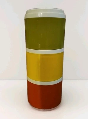 Tupperware Spice Stacking Containers Vtg Harvest Colors Set Of 3~1309 - Image 1 of 4