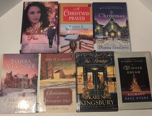 Lot of 7 LARGE PRINT Christmas Christian Fiction Romance Hardcover Books - Bild 1 von 6
