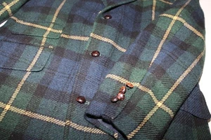 Giacca cappotto sportivo blazer lana a quadri verde Nik Nik 42L preppy stile edera lega - Foto 1 di 11