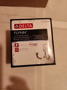Delta Flynn Brushed Nickel Multi Purpose Towel Double Hook FLY35-DN NEW  - Picture 1 of 4
