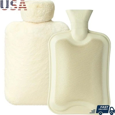 Botella de agua caliente de goma premium cubierta suave terapia de frío caliente duradera a prueba de fugas EE. UU. Foto 1 de 4