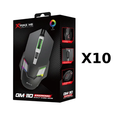 Trade Lot 10x XTrike Me GM‑110 RGB Gaming Mice 3600 DPI Wired USB - Wholesale - Image 1 of 4