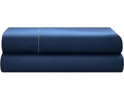 Ralph Lauren Organic Sateen Cotton 624 Thread King FLAT Sheet Navy NEW - Image 1 of 4