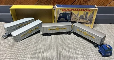 VTG Matchbox Lesney M-9 Inter State Double Freighter Original Box Extra Trailers - Image 1 of 4