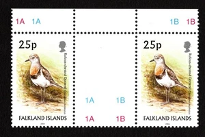 FALKLAND ISLAND 2006 BIRDS DOTTEREL 25p NO FILIGRANA COPPIA GRONDAIE SG.1058 MNH - Foto 1 di 1
