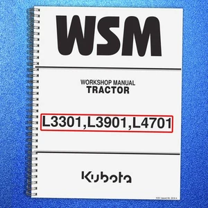 KUBOTA L3301 L3901 L4701 WORKSHOP MANUAL - STEEL SPIRAL BOUND - TOUGH JACKET - Picture 1 of 5