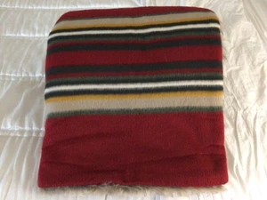 POTTERY BARN X PENDLETON OVERSIZED BACK STRIPE THROW RED NEW NO TAGS - Picture 1 of 3