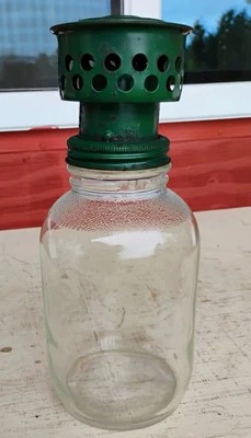 Vintage Kerosene Heater Anchor Hocking Mason Jar  11" Tall Hard To Find  - Image 1 of 4