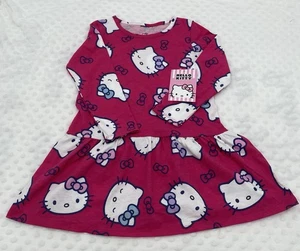 "Hello Kitty" Girls Long sleeve Dress, Cartoon Maroon Size 4T, NEW with tags - Picture 1 of 6