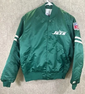 VTG 80s NFL NEW YORK JETS STARTER SATIN BOMBER JACKET SIZE M MADE IN USA GREEN - Bild 1 von 12