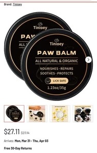 All-Natural Lick Safe Dog Paw Balm for Dogs & Cats | 2 Pack Dog Paw Pad Balm Paw - Picture 1 of 7