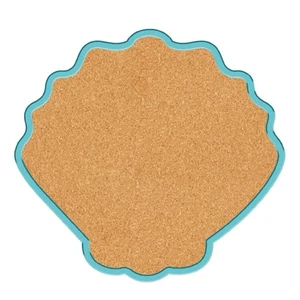 Shell Pin Cork Board 9.84x9.21In Framed Bulletin Display Badge Wooden Saddle ... - Picture 1 of 7