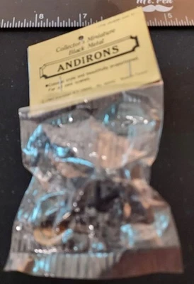 1980 Miniature Doll House Furniture - NOS In Pkg - 1:24 Colonial Andirons - Image 1 of 3