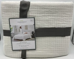 Trapunta Soglia Reversibile Matrimoniale Panno Completo/Regina 100% Cotone Bianco - Foto 1 di 6
