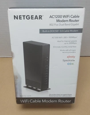Netgear AC1200 WiFi Cable Modem Router (C6230) 802.11 AC Dual Band Gigabit - Image 1 of 4