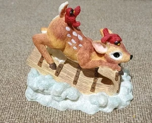 Christopher Radko Woodland Winds Sled Express cervatillo montar cardenales tobogán 4" - Imagen 1 de 8