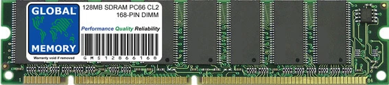 128MB PC66 66MHz 168-PIN SDRAM DIMM MEMORY RAM FOR DESKTOPS/PCs/MOTHERBOARDS - Image 1 of 1