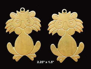 Vintage Brass Stamping /Large Lion with Loop Set of 2 pcs. - Picture 1 of 1