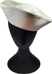 United States Military Navy White Sailer Mariner Hat Service Type 3 Size 7 1/4 - Picture 1 of 2