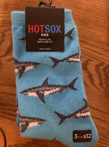 Hot Sox Kids youth L / XL Fish Crew Socks - Picture 1 of 2