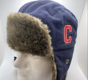 Cappello da cacciatore MLB Cleveland Indians Coca-Cola berretto foderato in pelliccia paraorecchie Ushanka usato in ottime condizioni - Foto 1 di 17