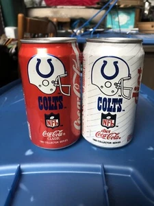 2 - 1992 Indianapolis Colts COCA COLA & DIET COKE CANS BOTTOM DRAINED Vintage - Picture 1 of 2
