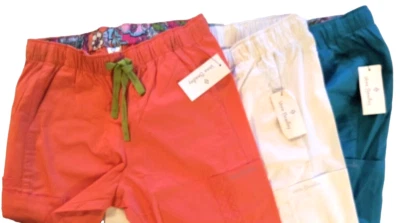 Vera Bradley Scrubs Cargo Pants Bottoms XS NWT Orange White Teal Choice - Image 1 of 4