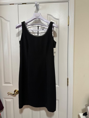 VETEMENTS Abito nero Tahari completamente foderato taglia 12 nuovo con etichetta