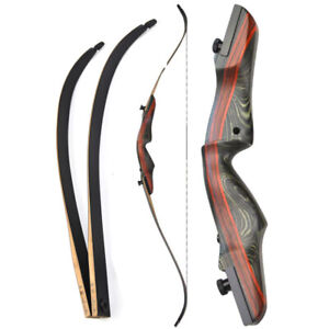 62" Recurve Bow 20-50lbs Takedown Wooden Riser Limbs Archery Hunting Target
