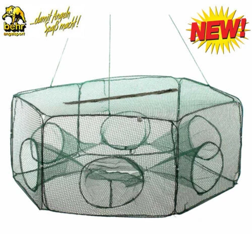 Behr Köderfisch Reuse Köderfischreuse mit 6 Öffnungen Köder Angeln NEU !!! - Bild 1 von 1