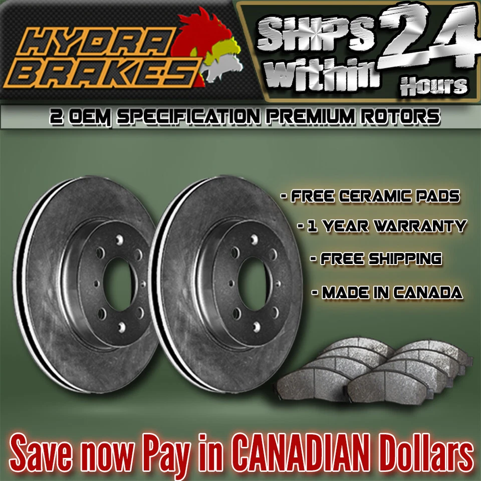 FITS 2002 2003 CHRYSLER SEBRING 6CYL OE Blank Brake Rotors Ceramic F Foto 1 de 1