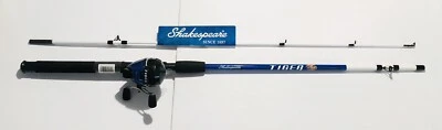 New Shakespeare Tiger TIGRBLUSC66-2MH Spinning 6’6” 2 Piece Rod & Reel - Image 1 of 4