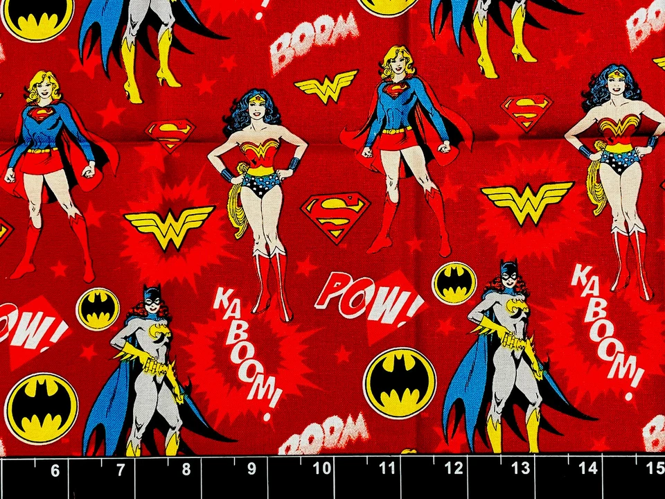 Tina Chatarra 9"x21" Mujer Maravilla DC Comics Super Murciélago Chica Marvel Tela Algodón Foto 1 de 1