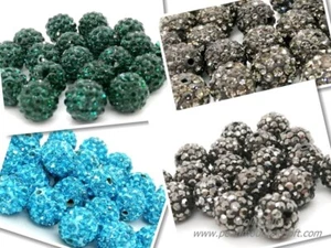 Grade A Crystal Shamballa Clay Bead 10mm - Choice of Colours - Pack of 5 - Picture 1 of 5