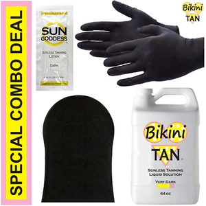 Best Spray Tan Solution - VERY DARK - 64 oz + Sunless Tanning Self Tanner Lotion - Picture 1 of 11